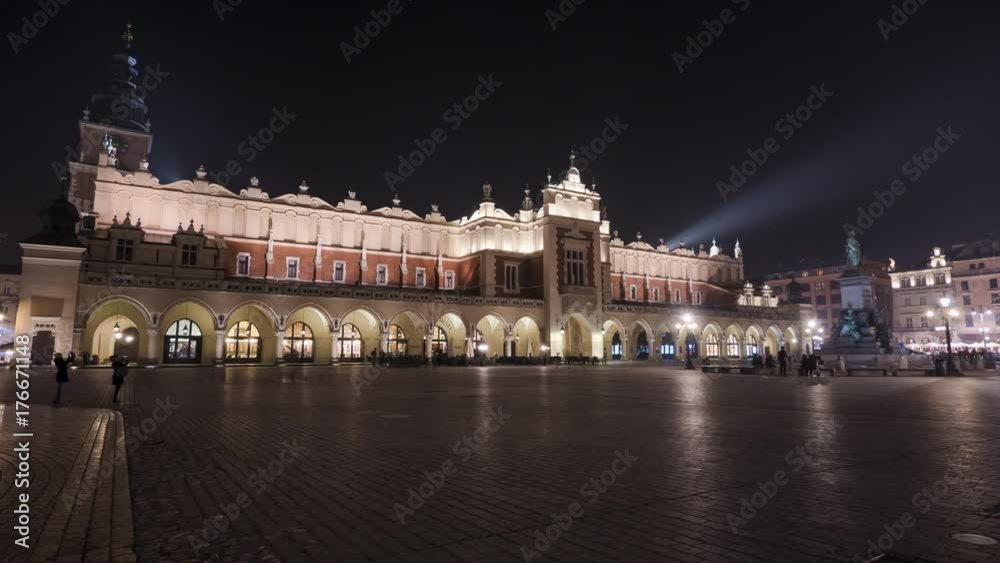 Night timelapse of The Cloth Hall in Krakow Night timelapse of The Cloth Hall in Krakow