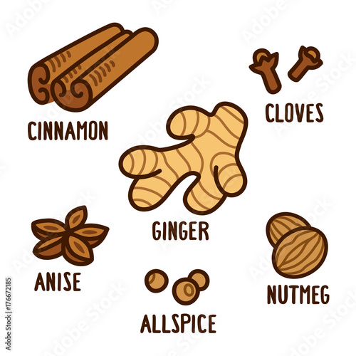 Cartoon spices drawings