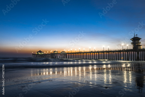 Evening over Huntington Beach pier