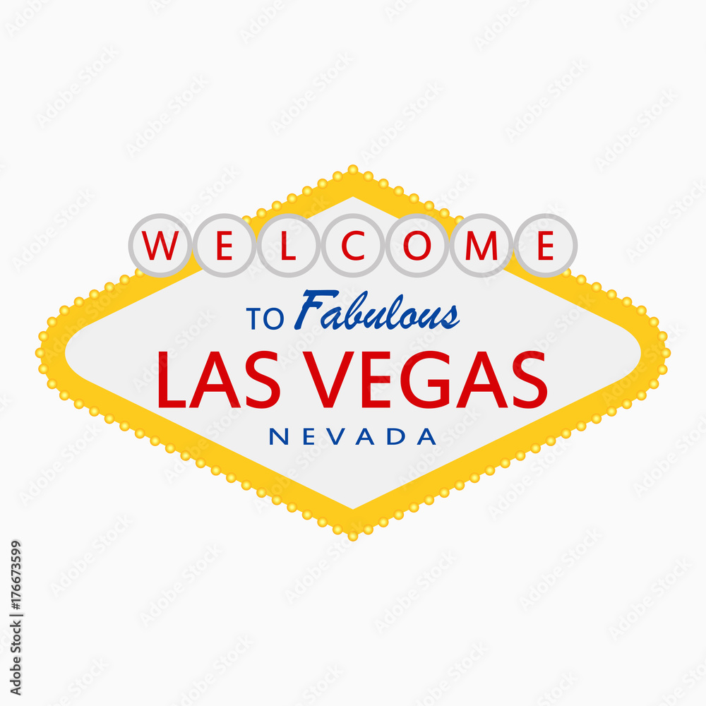 to Fabulous Las Vegas, Nevada sign with illumination lamps