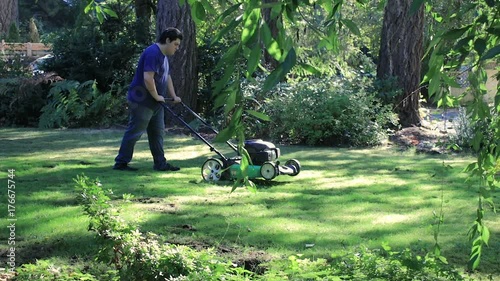 panning down to turning mower
