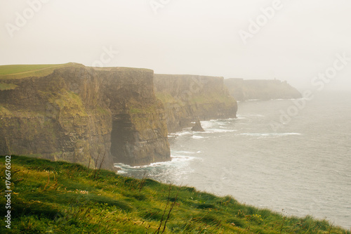 Misty Seaside Cliffs