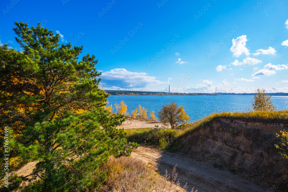 Obraz premium Autumn landscape. Berdsk, Siberia, Russia