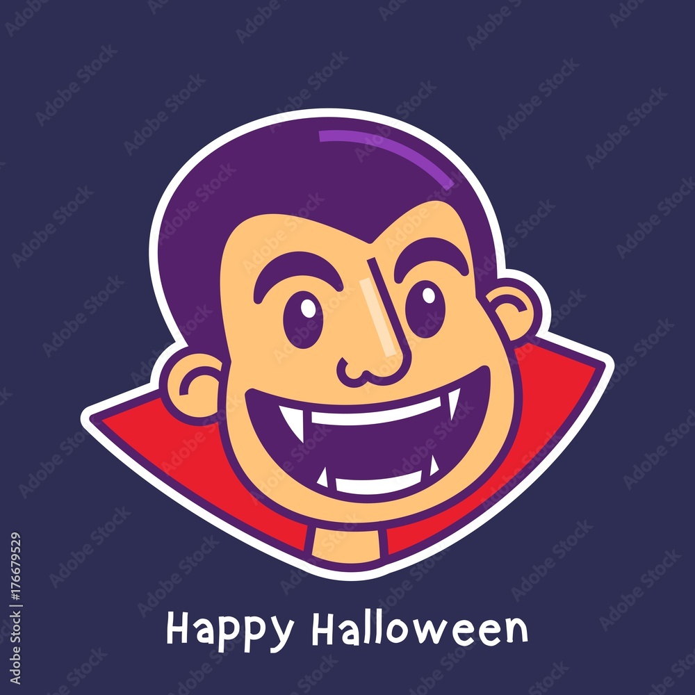 halloween card with dracula character avatar halloween card with dracula character avatar