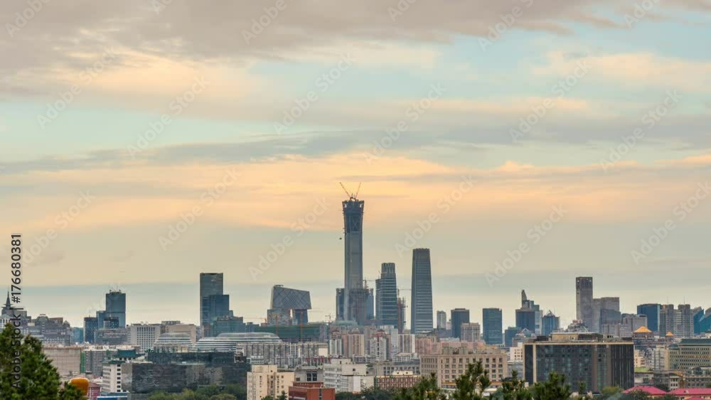 Timelapse of Beijing downtown district skyline,Beijing,China. Timelapse of Beijing downtown district skyline,Beijing,China.