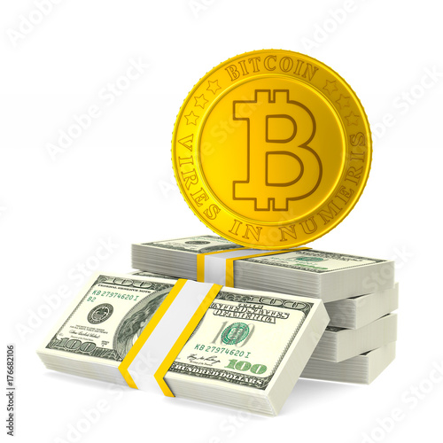 coin bitcoin on white backg...