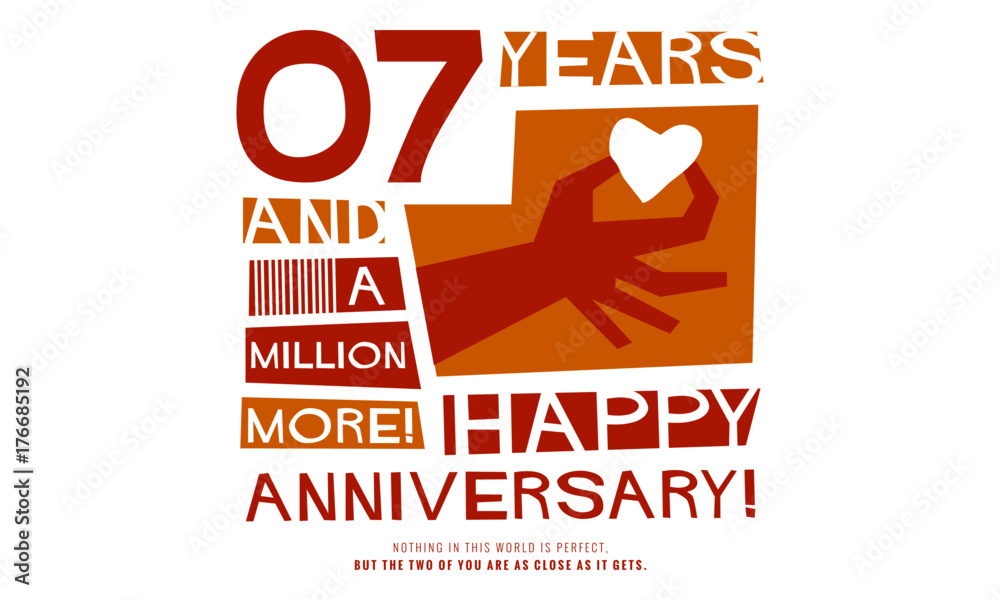 7 Years Happy Anniversary (Vector Illustration Concept Design)