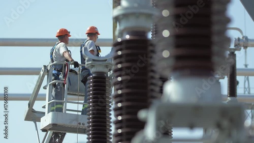 electrical worker on substation