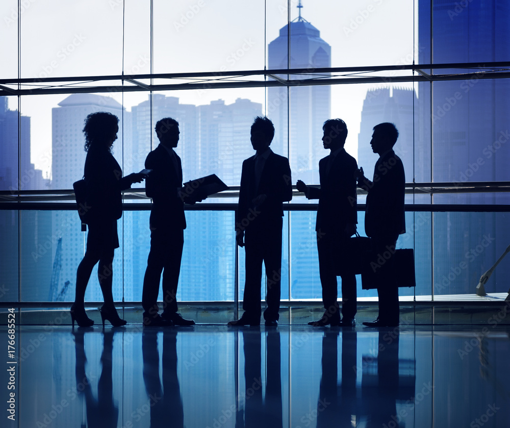 Silhouette of business people in a meeting Silhouette of business people in a meeting