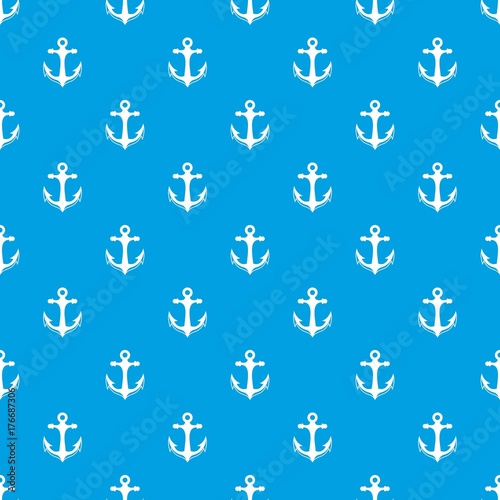Anchor pattern seamless blue