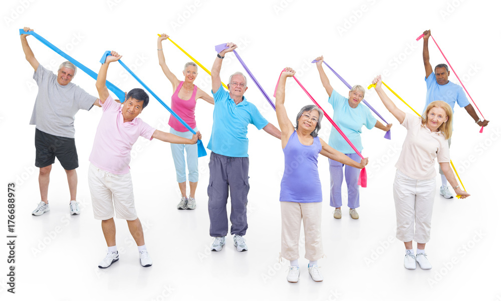 Fototapeta premium Healthy senior people at the gym