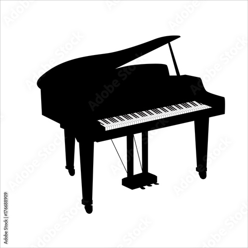 Fototapeta Grand_piano_silhouette