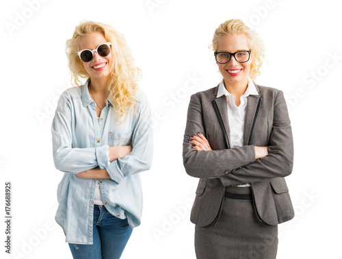 Fotografie, Obraz Hipster vs Business woman