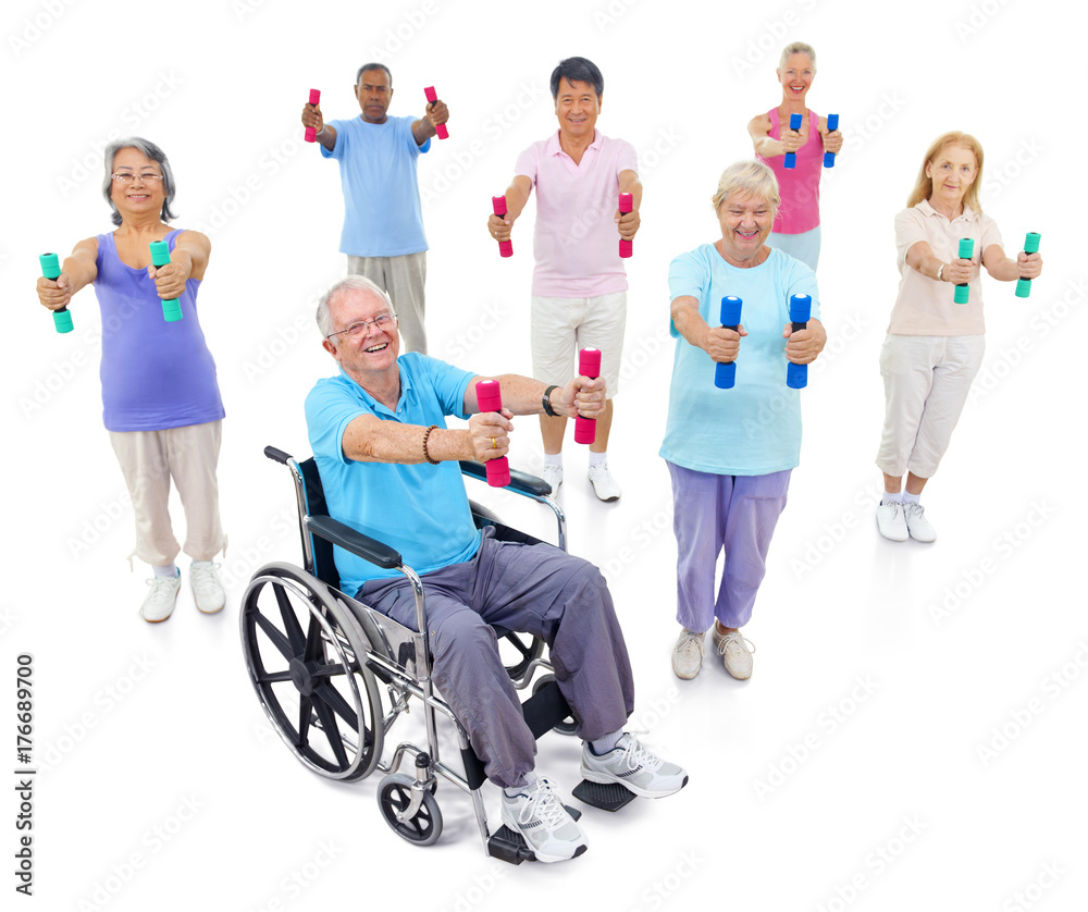 Fototapeta premium Healthy senior people at the gym