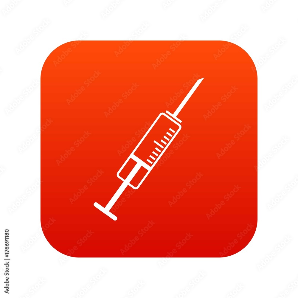 Syringe icon digital red Syringe icon digital red