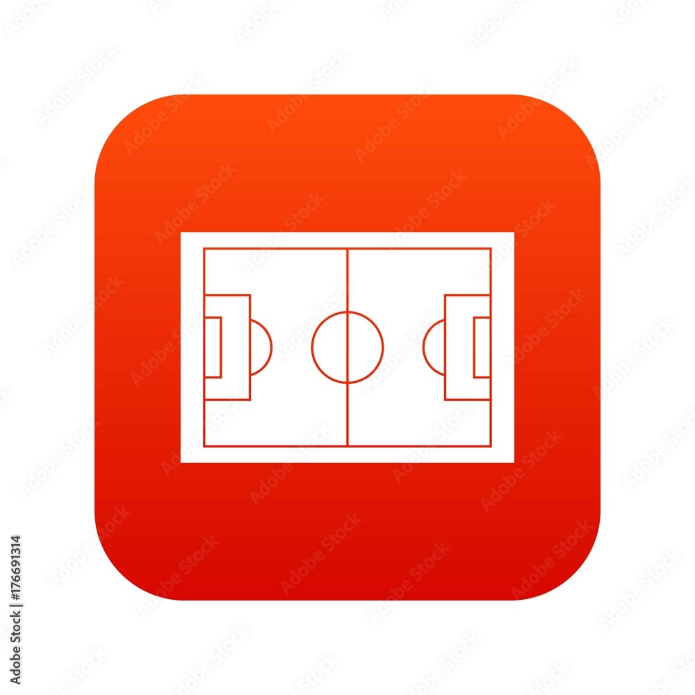 Soccer field icon digital red Soccer field icon digital red