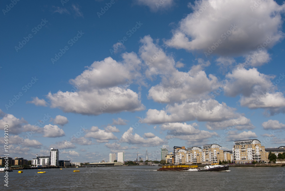 Looking from Greenwich across to Canary Wharf