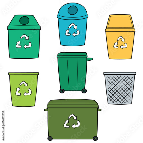 vector set of recycle garbage