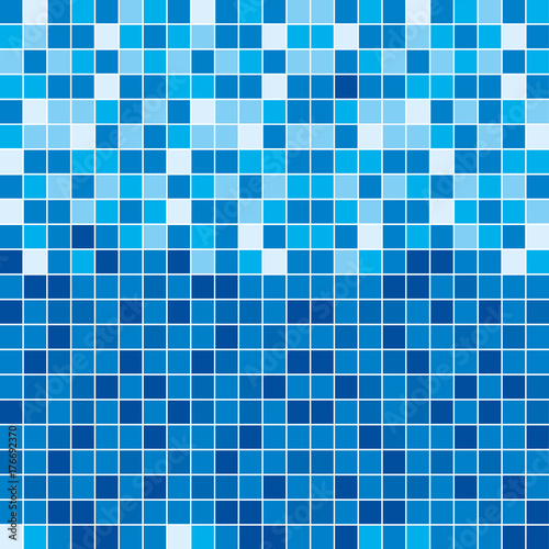 Blue mosaic background.