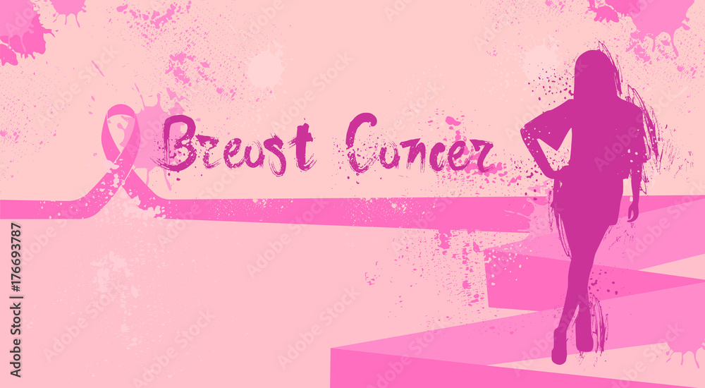 Breast Cancer Day Disease Awareness Prevention Poster With Silhouette Female Flat Vector Illustration Breast Cancer Day Disease Awareness Prevention Poster With Silhouette Female Flat Vector Illustration