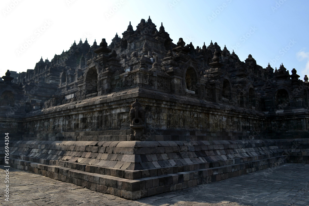 Closer walk to Borobudur, the biggest Buddhist temple in the world. An UNESCO world heritage Closer walk to Borobudur, the biggest Buddhist temple in the world. An UNESCO world heritage