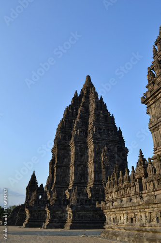 Closer walk to Prambanan, one of the most beautiful carved Hindu temples. An UNESCO world heritage