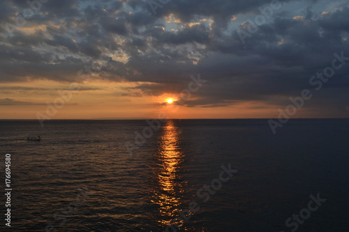 Sunset in Bali, Indonesia. The paradise island famous for its nature and culture