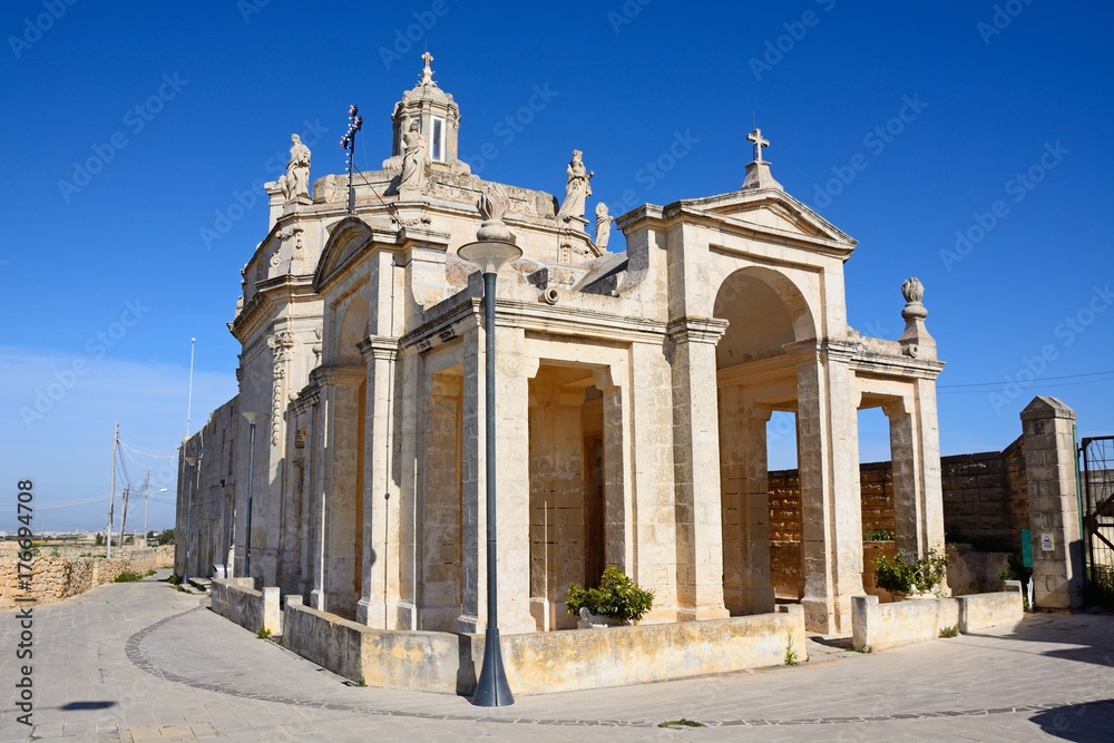 Front view of Providenza Chapel, Tal Providenza, Malta.