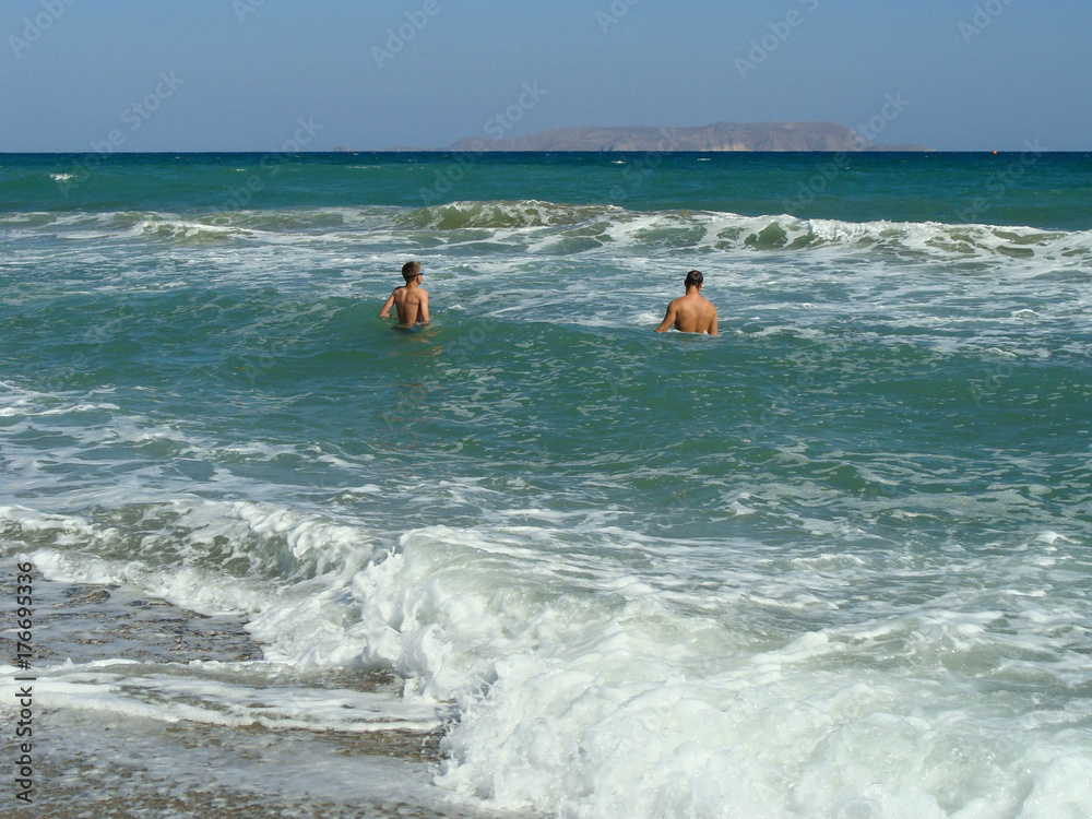 Mediterranean sea sand beach of Nothern Crete. Mediterranean sea sand beach of Nothern Crete.