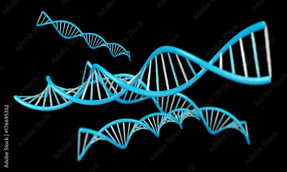 Modern DNA structure 3D rendering Modern DNA structure 3D rendering