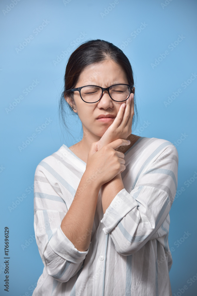 Woman feeling toothache. Woman feeling toothache.