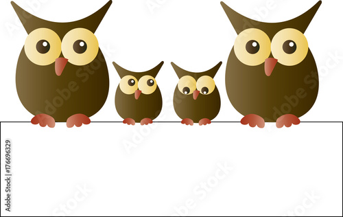 a sweet adorable owl family