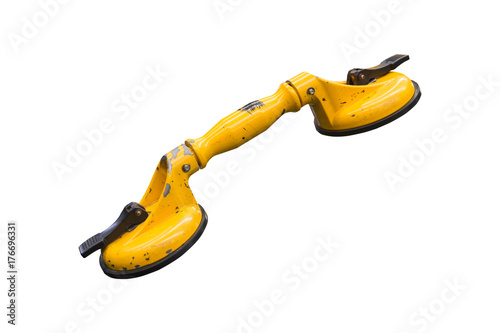 Bild auf Leinwand yellow suction cup lifter on white background
