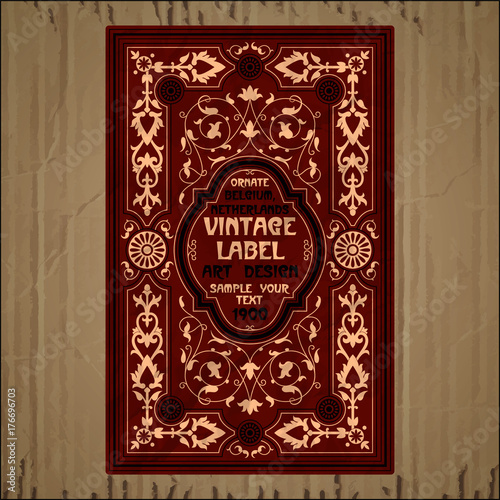 vector vintage items: label Art Nouveau