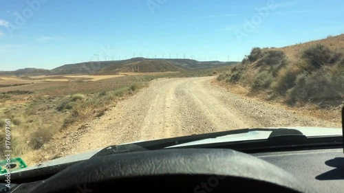 Inside view of a moving vehicle