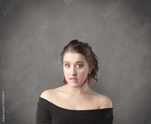 girl with funny facial expression