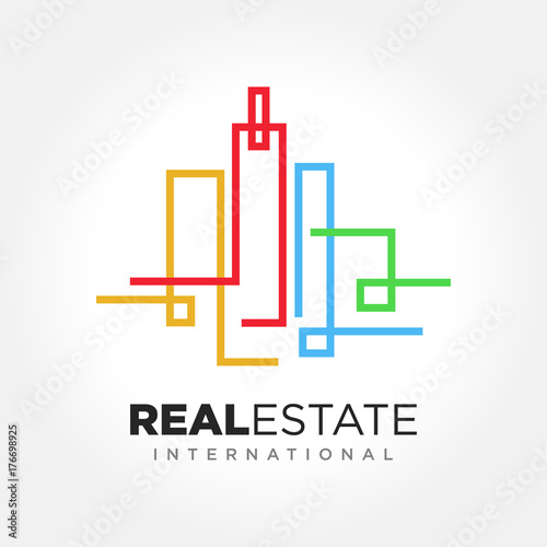 Real Estate Business Symbol  vector logo template