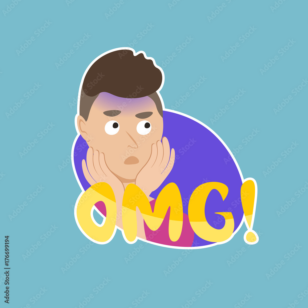 Omg Sticker Social Media Network Message Badges Design Vector Illustration Omg Sticker Social Media Network Message Badges Design Vector Illustration