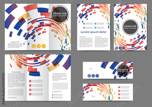 Set of color abstract brochure template