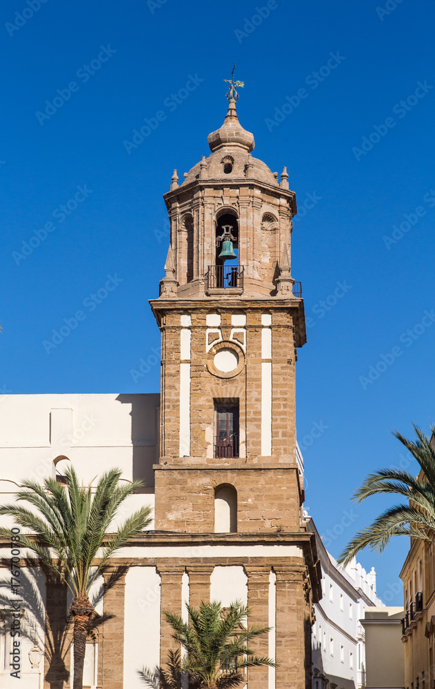 Old Brown Stone Bell Tower in Cadiz