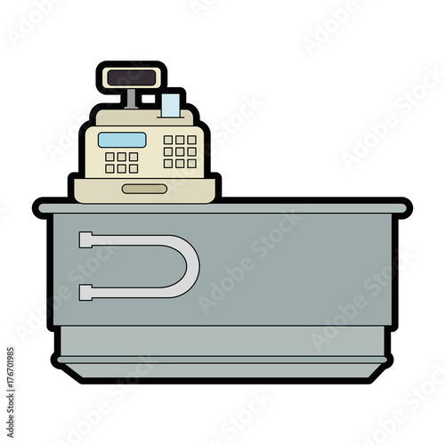 supermarket cash machine with desk
