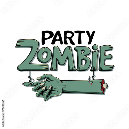 Halloween vector illustration. Invitation to zombie party.