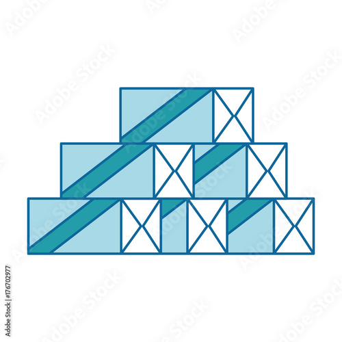 pile boxes packing isolated icon