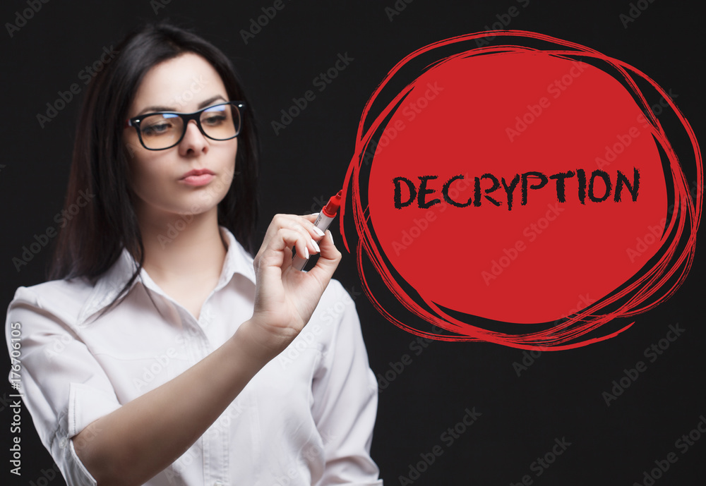 The concept of marketing, technology, the Internet and the network. A young businessman shows what is important for business: Decryption The concept of marketing, technology, the Internet and the network. A young businessman shows what is important for business: Decryption