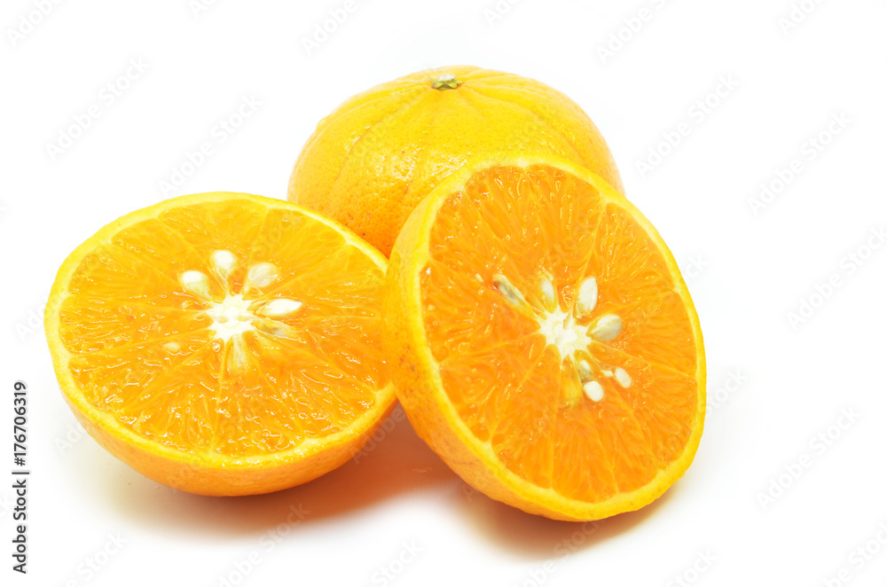 Mandarin oranges with segments Mandarin oranges with segments