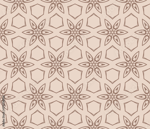 Seamless fashion geometric floral pattern. vector illustration. For design, wallpaper, background. coffee color