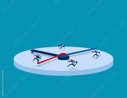 Hurry. Business people and rush hour. Concept business vector illustration.
