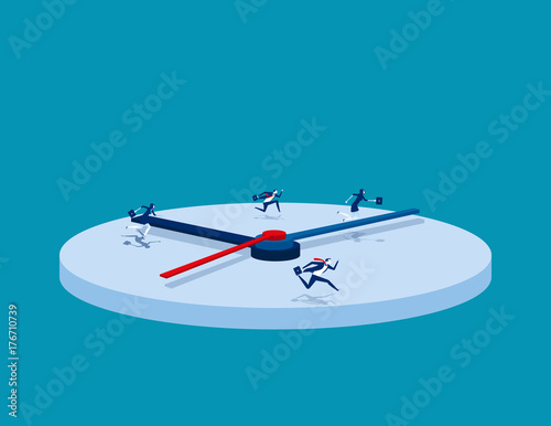 Hurry. Business people and rush hour. Concept business vector illustration.