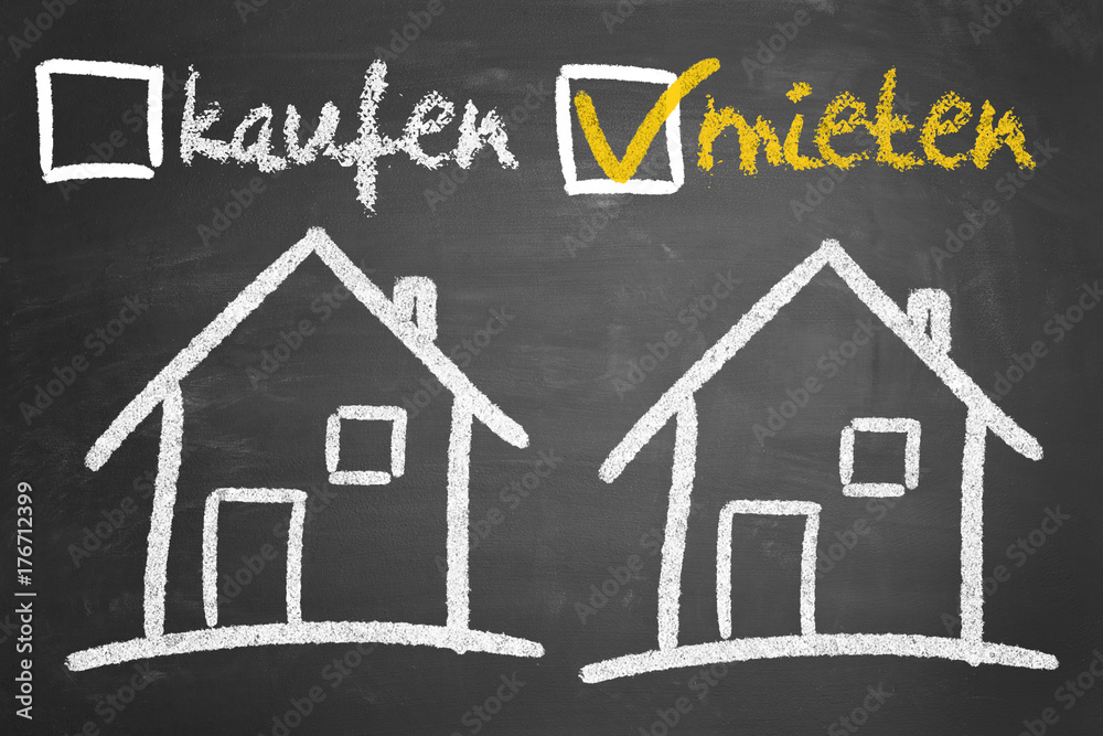 Haus oder Immobilie mieten oder kaufen Stock Photo Adobe Stock
