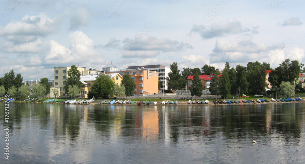 Riverside of Oulu, Finland.